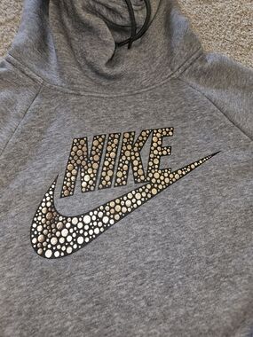 *Nike Grey Hoodie with Gold Dot Logo